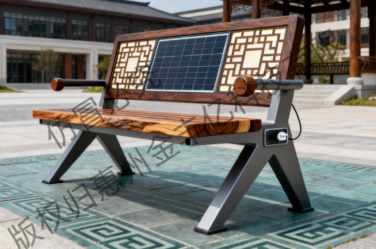 博物馆光伏休闲长椅