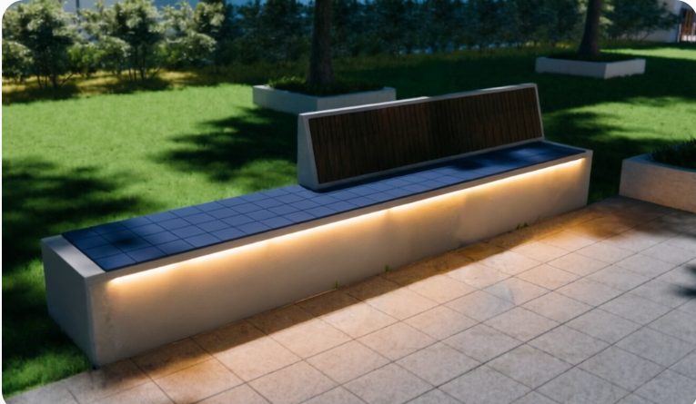 低碳园区光伏休闲座椅